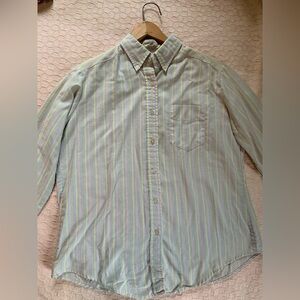 Vintage 1980s striped button down top, size L.